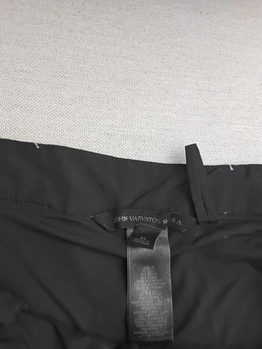 John Varvatos Black Swim Trunks with Light Gray Skull Print